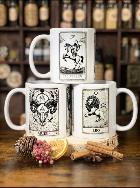 Fire Star Signs Tarot Card Mugs
